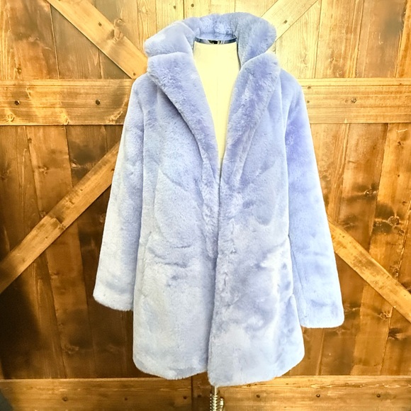 Donna Salyer’s Fabulous Furs Periwinkle Le Mink Faux Fur Coat & Bucket Hat Sz XL - Picture 5 of 12